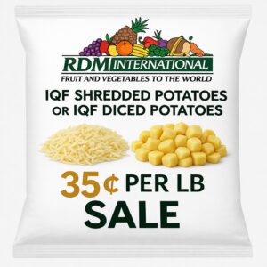 IQF SHREDDED OR DICED POTATOES $.35 CENTS/LB