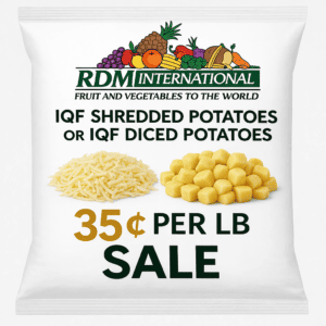 IQF SHREDDED OR DICED POTATOES $.35 CENTS/LB